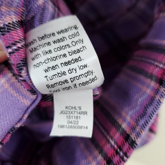 SO Lace Up Plaid Mini Skort L Purple/Pink - Picture 15 of 16